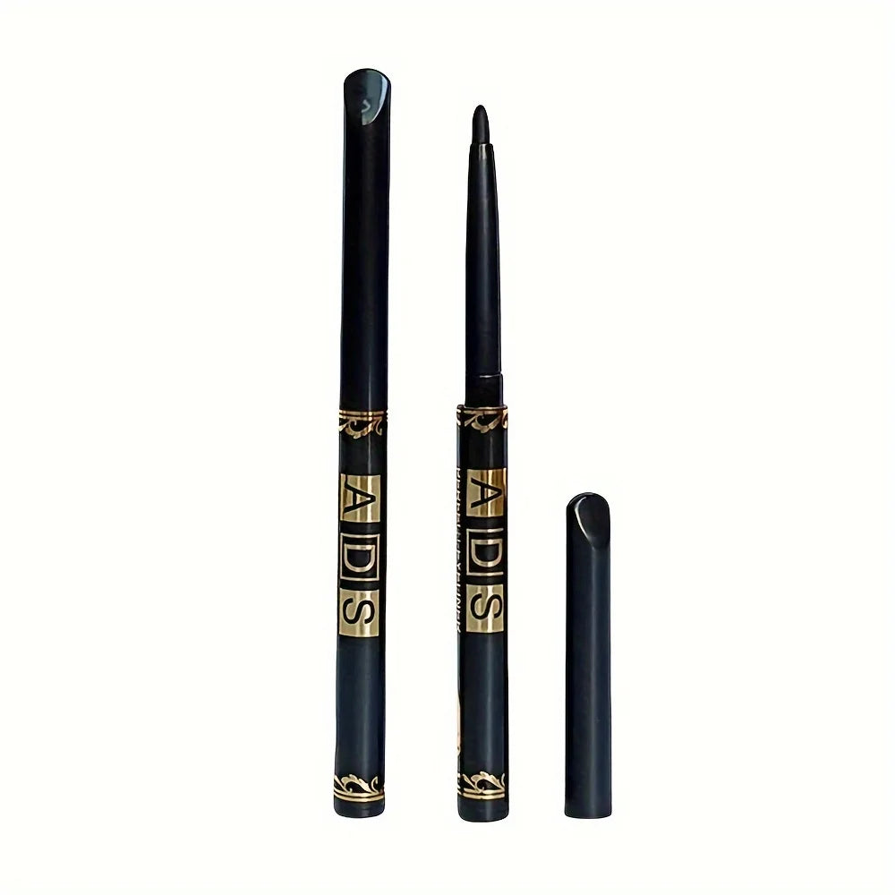 2pcs Black Eyeliner Pencils - Waterproof, Sweatproof, Smudge-Proof, Easy to Rotate for Perfect Eye Makeup