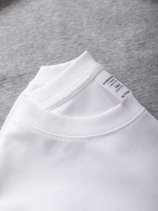 High Quality Oversized Heavy T-shirt for Men & Women, Short Sleeve Tee Cotton Solid Color, Trend Leisure Green White Black