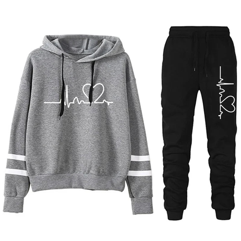 Womens Tracksuit Casual Stripe Versatile Sweatshirt, Black Sweatpants, Loose Print High Quality Outfits, Single Piece Hoodies, Pants