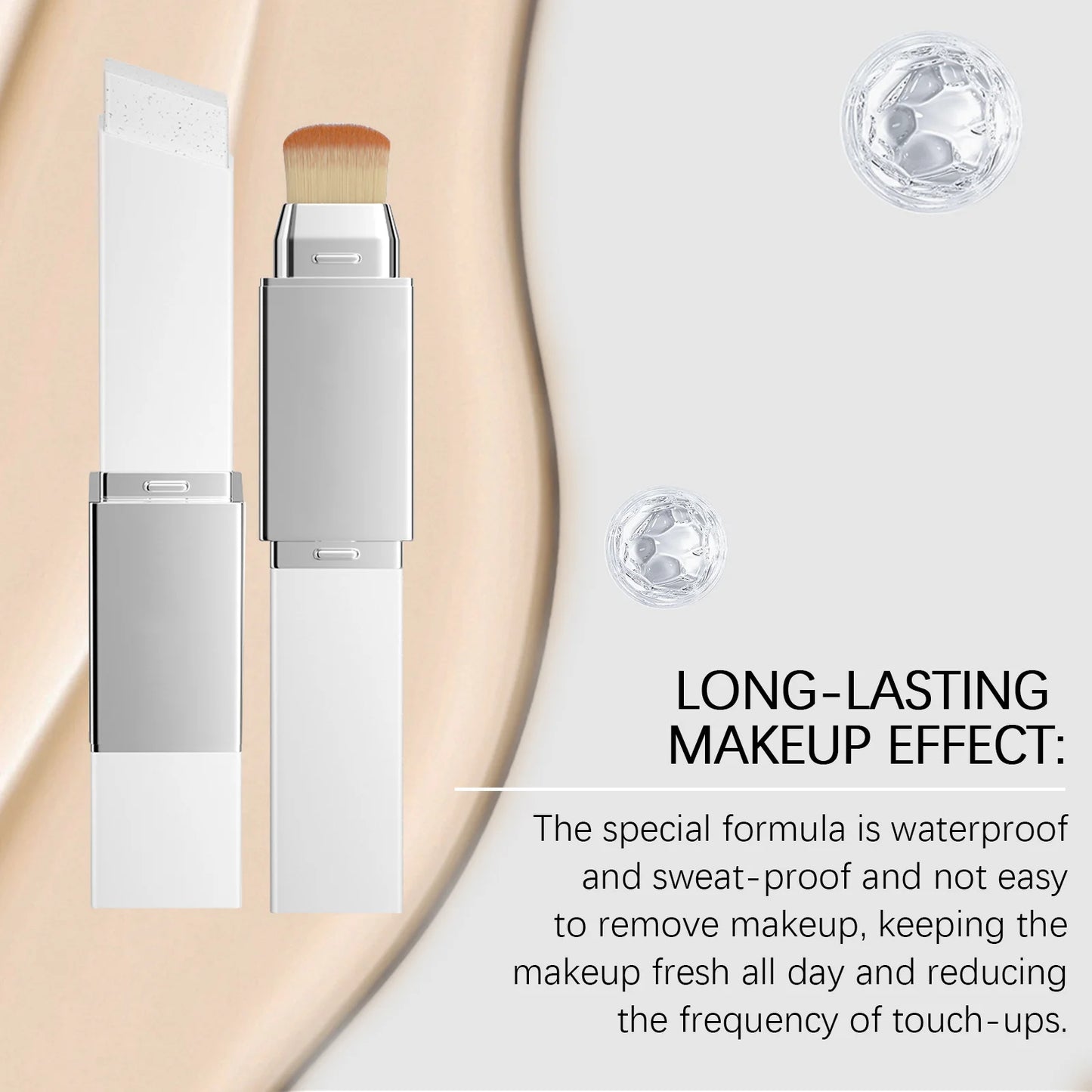Color-changing 2-in-1 Makeup Foundation Stick Moisturizing Lightweight Brighten Matte Base Makeup Foundation Concealer Makeup