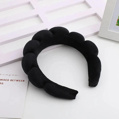 3PC Soft Sponge Headbands for Facial Cleansing - Makeup Proof & Shower Safe with Adjustable Wrist Straps