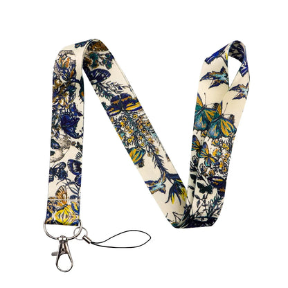 Beautiful Flower Credential Holder Butterfly Lanyards for Key Neck Strap For Card Badge Gym Keyring Accessories Friends Gifts