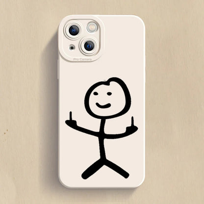 Cartoon Matchman Phone Case For iPhone 11 12 13 14 15 Pro Max XR XS X 7 8 Plus SE 2020 Shockproof Matte Soft TPU Silicone Cover