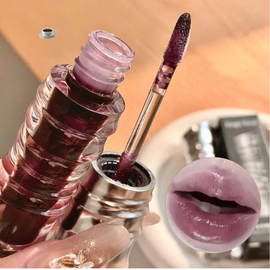 Fashion Shell Lip Gloss Long-lasting Hydrating Jelly Lip Oil Waterproof Non-fading Mirror Shimmer Blue Almond Lip Gloss Cosmetic