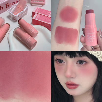Smooth blush stick naturally saturated long-lasting waterproof natural blush brightening skin tone expanding color blush stick