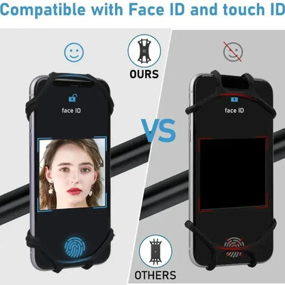 360 Rotatable Bike Motorcycle Phone Holder Silicone Bracket Support Pull Type Safe Mount For All Smartphones Cycling Stand
