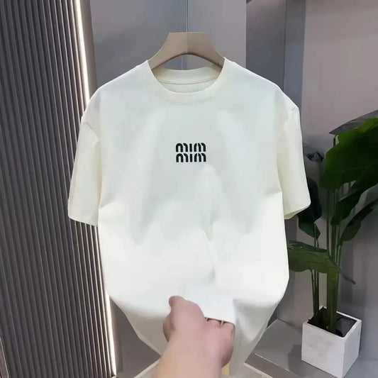 Y2K Italian Tide Tshirts, Summer New Unisex Oversized Letter Print Cotton Tees, Luxury Streetwear, Couple Matching Breathable Tops