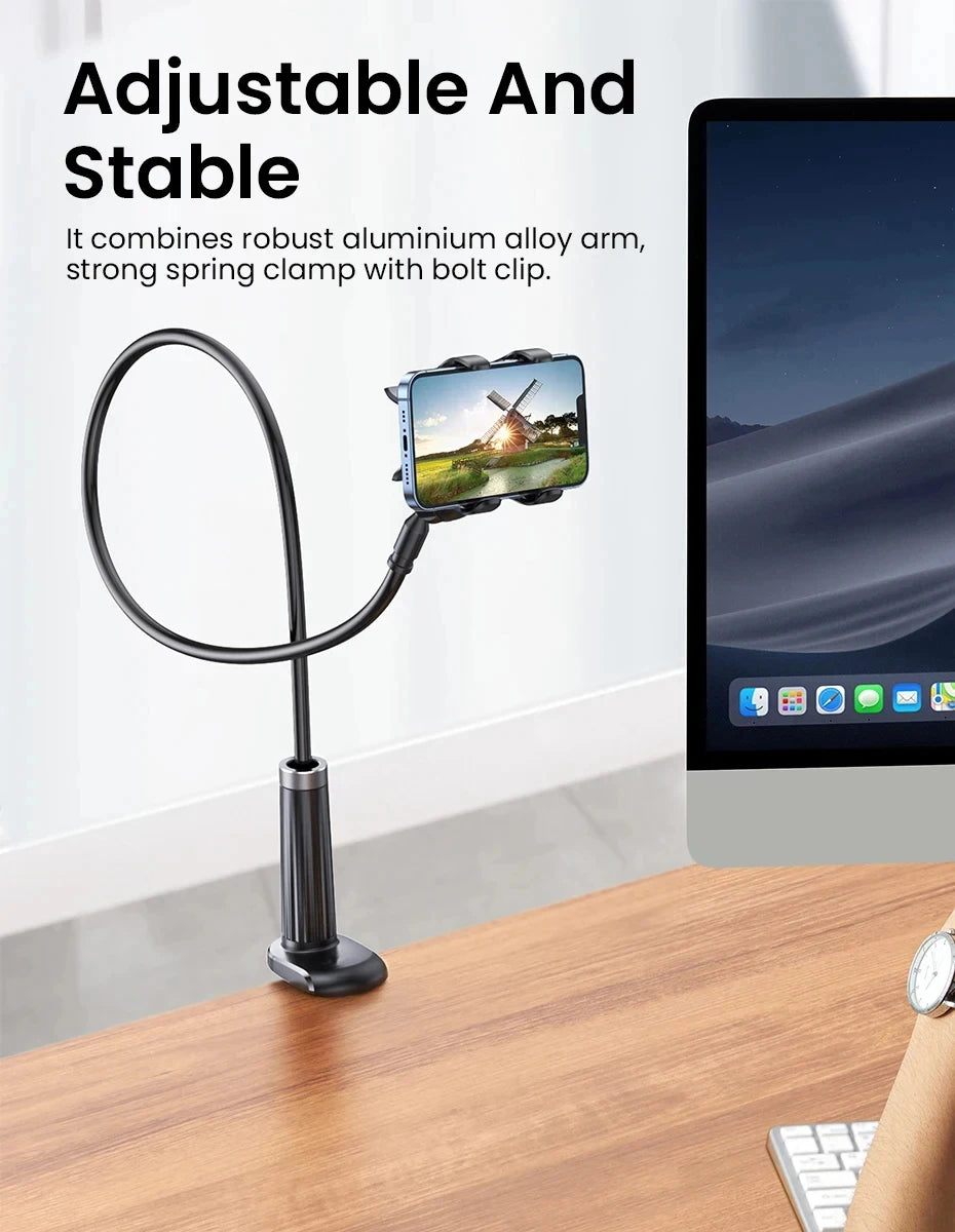90cm Phone Holder Stand Lazy Bracket Headrest Bed 360 Flexible Long Arms Clamp Mount For iPhone Samsung and 3.5~6.7" Device