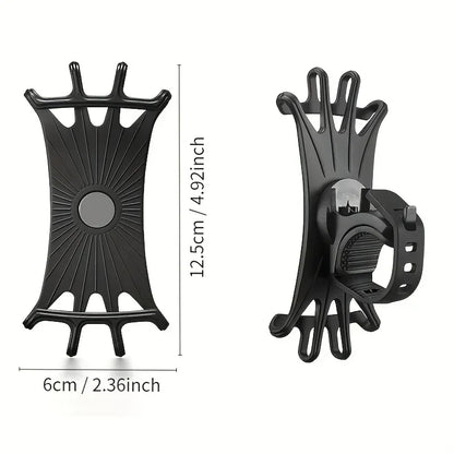 360 Rotatable Bike Motorcycle Phone Holder Silicone Bracket Support Pull Type Safe Mount For All Smartphones Cycling Stand