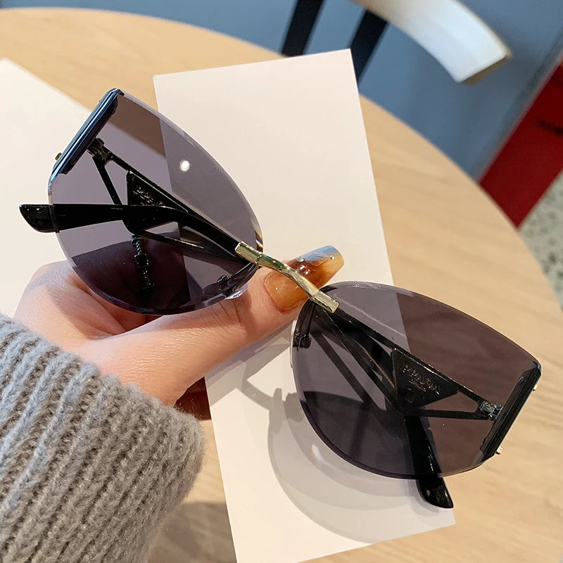 Frameless Cat Eye Sunglasses