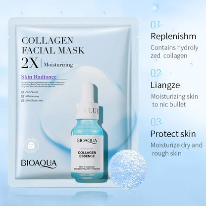 20pcs/5pcs Centella Collagen Face Mask VC Moisturizing Refreshing Sheet Masks Hyaluronic Acid  Facial Mask Skin Care Products