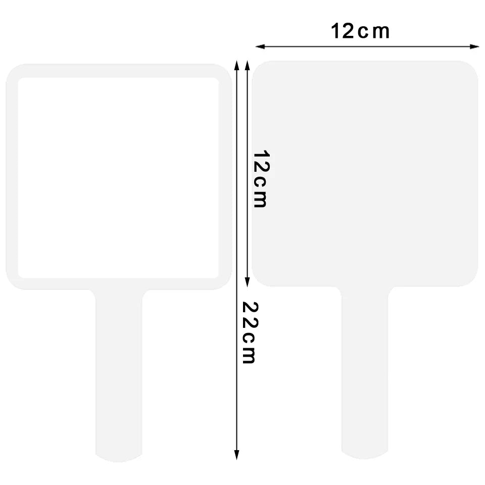 1 Pc 12x12cm Custom Private Logo Handheld Mirror Hot Sale Pink/Black/White Makeup Mirror With Handle Extension SPA Salon Gift