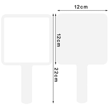 1 Pc 12x12cm Custom Private Logo Handheld Mirror Hot Sale Pink/Black/White Makeup Mirror With Handle Extension SPA Salon Gift