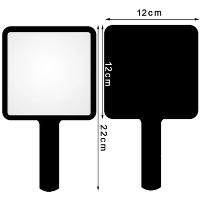 1 Pc 12x12cm Custom Private Logo Handheld Mirror Hot Sale Pink/Black/White Makeup Mirror With Handle Extension SPA Salon Gift