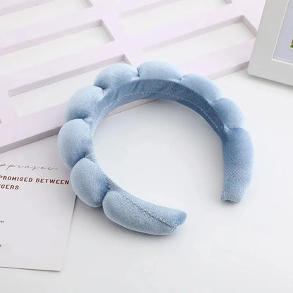 3PC Soft Sponge Headbands for Facial Cleansing - Makeup Proof & Shower Safe with Adjustable Wrist Straps