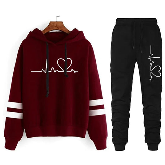 Womens Tracksuit Casual Stripe Versatile Sweatshirt, Black Sweatpants, Loose Print High Quality Outfits, Single Piece Hoodies, Pants