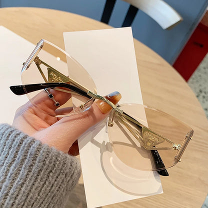 Frameless Cat Eye Sunglasses