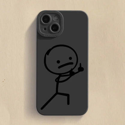 Cartoon Matchman Phone Case For iPhone 11 12 13 14 15 Pro Max XR XS X 7 8 Plus SE 2020 Shockproof Matte Soft TPU Silicone Cover