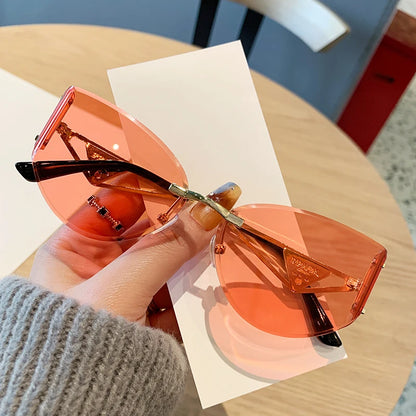 Frameless Cat Eye Sunglasses