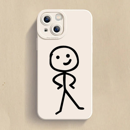 Cartoon Matchman Phone Case For iPhone 11 12 13 14 15 Pro Max XR XS X 7 8 Plus SE 2020 Shockproof Matte Soft TPU Silicone Cover