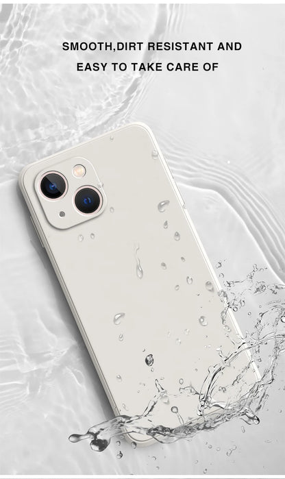 Square Square Liquid Silicone Phone Case for iPhone 14 Plus 11 12 13 14 Pro Max 12 13 mini Luxury Camera Protective Cover