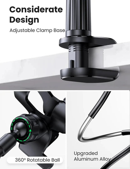90cm Phone Holder Stand Lazy Bracket Headrest Bed 360 Flexible Long Arms Clamp Mount For iPhone Samsung and 3.5~6.7" Device