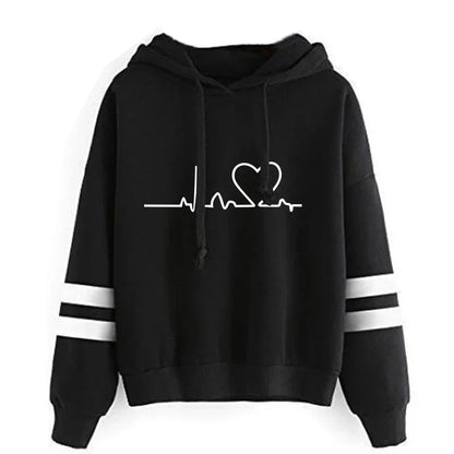 Womens Tracksuit Casual Stripe Versatile Sweatshirt, Black Sweatpants, Loose Print High Quality Outfits, Single Piece Hoodies, Pants