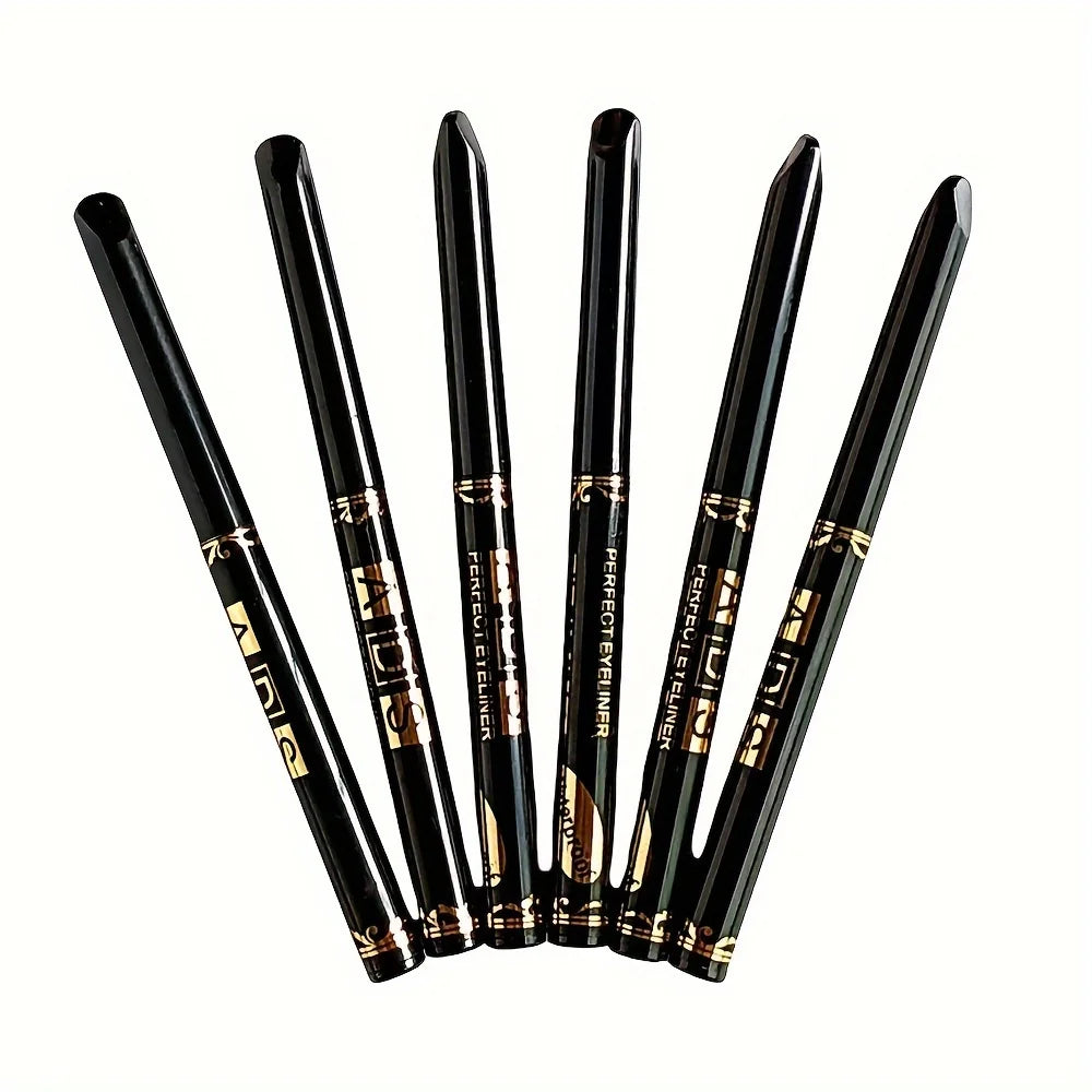 2pcs Black Eyeliner Pencils - Waterproof, Sweatproof, Smudge-Proof, Easy to Rotate for Perfect Eye Makeup
