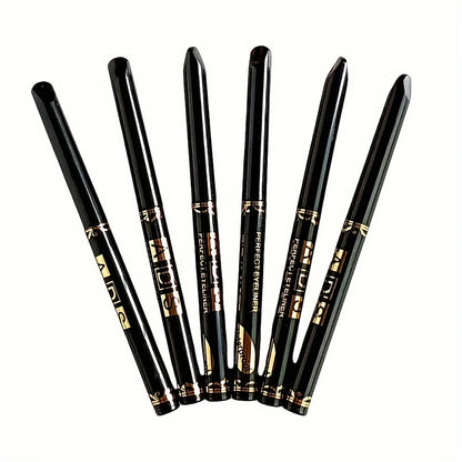 2pcs Black Eyeliner Pencils - Waterproof, Sweatproof, Smudge-Proof, Easy to Rotate for Perfect Eye Makeup