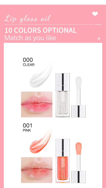 Crystal Jelly Moisturizing Lip Oil Plumping Lip Gloss Makeup Sexy Plump Lip Glow Oil Tinted Lip Plumper 6ml 1 Piece
