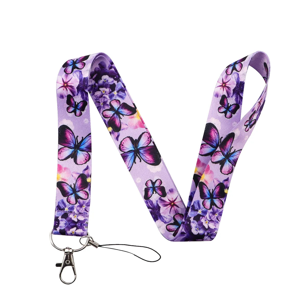 Beautiful Flower Credential Holder Butterfly Lanyards for Key Neck Strap For Card Badge Gym Keyring Accessories Friends Gifts