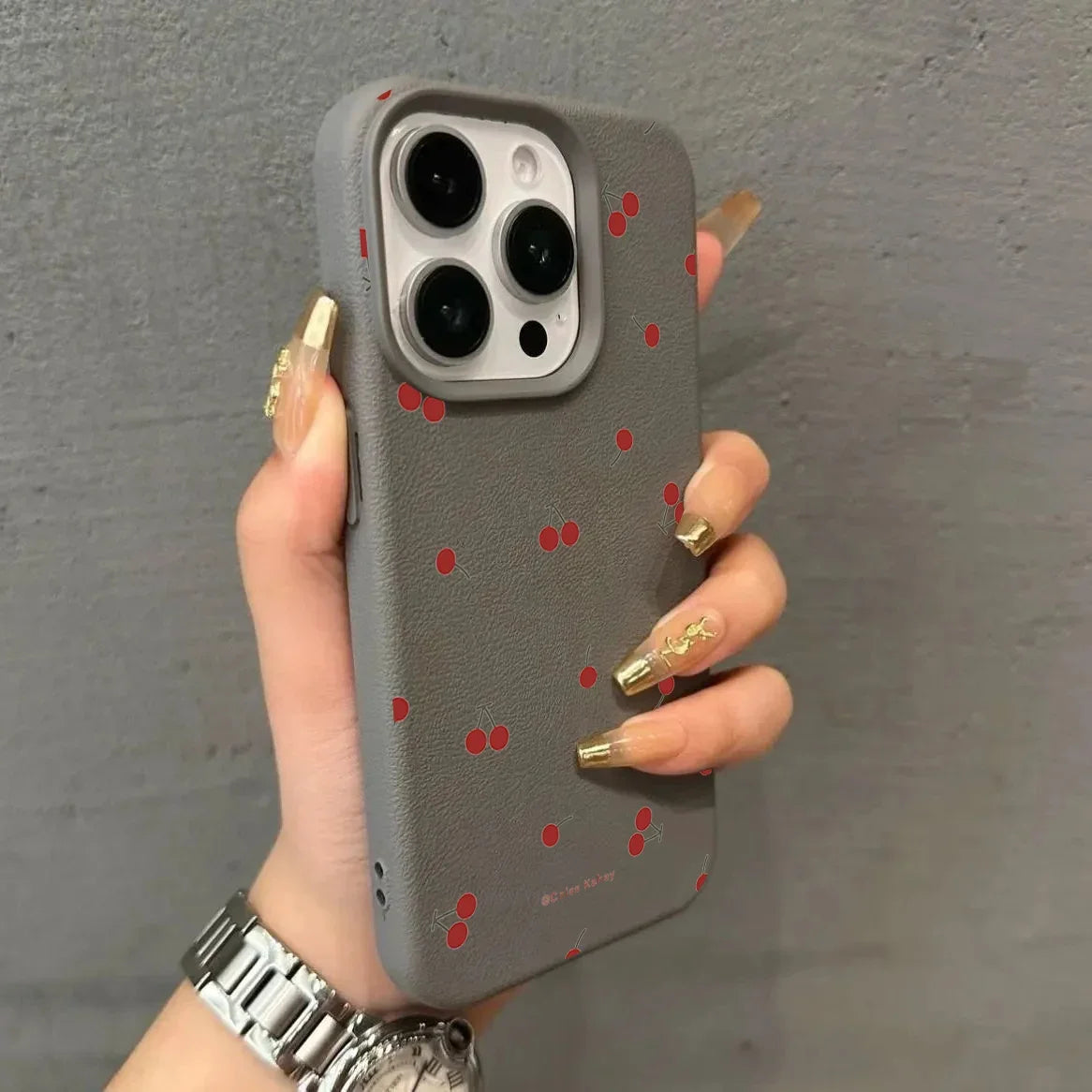 Cute Cartoon Cherry Lichee Pattern Silicone Phone Case For iPhone 16 15 14 13 12 11 Pro Max XS Max XR 14 15 16 Plus Cover Funda