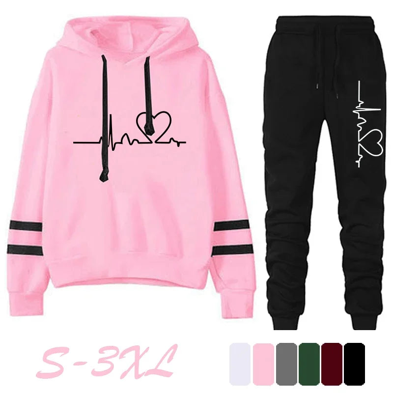 Womens Tracksuit Casual Stripe Versatile Sweatshirt, Black Sweatpants, Loose Print High Quality Outfits, Single Piece Hoodies, Pants