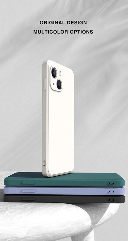 Square Square Liquid Silicone Phone Case for iPhone 14 Plus 11 12 13 14 Pro Max 12 13 mini Luxury Camera Protective Cover