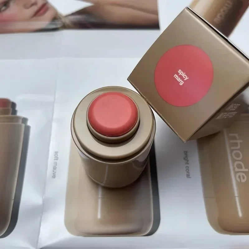 Rhode Pocket Blush LIP Stick Lip And Cheek Hydrating Stick Natural Rouge Powder Blush Cream Lipstick Cheek Easy To Apply Color
