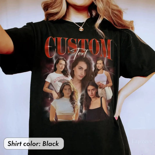 Custom Bootleg Rap T Shirt, Photo Vintage 90s, Personalized