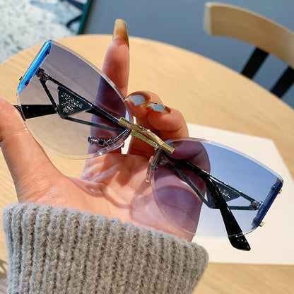 Frameless Cat Eye Sunglasses