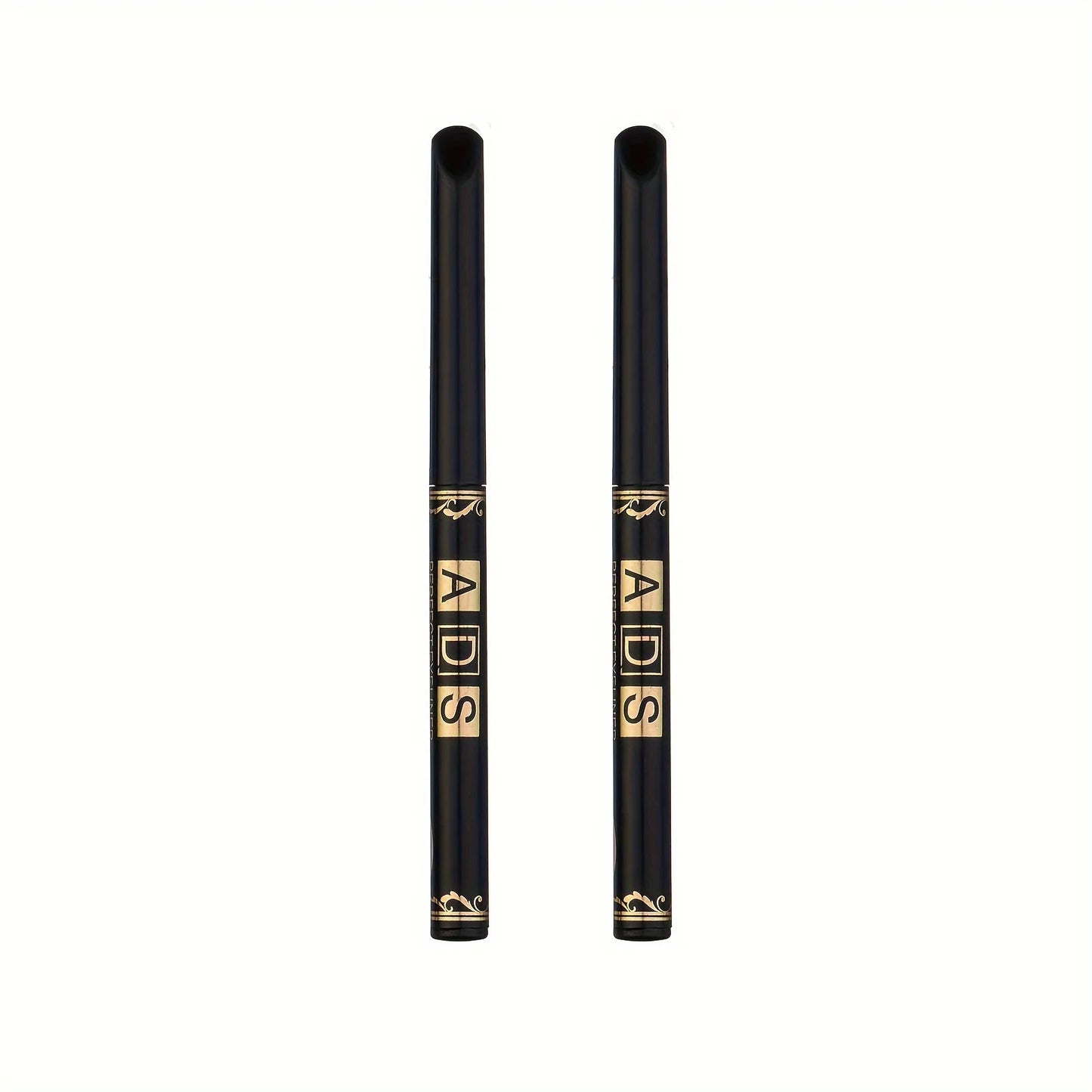 2pcs Black Eyeliner Pencils - Waterproof, Sweatproof, Smudge-Proof, Easy to Rotate for Perfect Eye Makeup