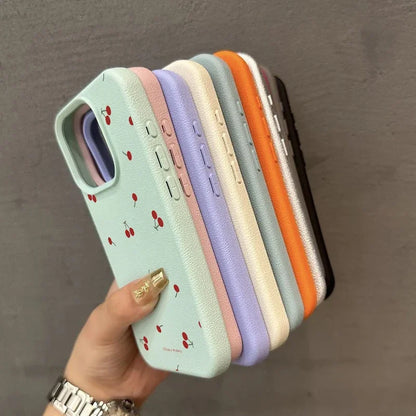 Cute Cartoon Cherry Lichee Pattern Silicone Phone Case For iPhone 16 15 14 13 12 11 Pro Max XS Max XR 14 15 16 Plus Cover Funda