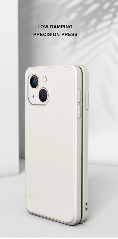 Square Square Liquid Silicone Phone Case for iPhone 14 Plus 11 12 13 14 Pro Max 12 13 mini Luxury Camera Protective Cover
