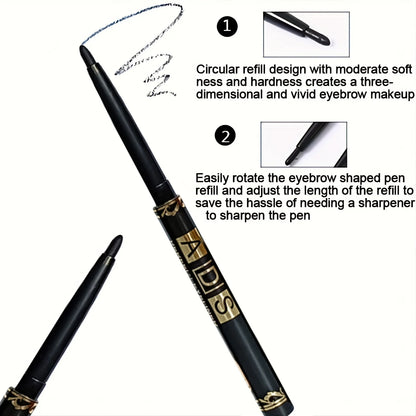 2pcs Black Eyeliner Pencils - Waterproof, Sweatproof, Smudge-Proof, Easy to Rotate for Perfect Eye Makeup