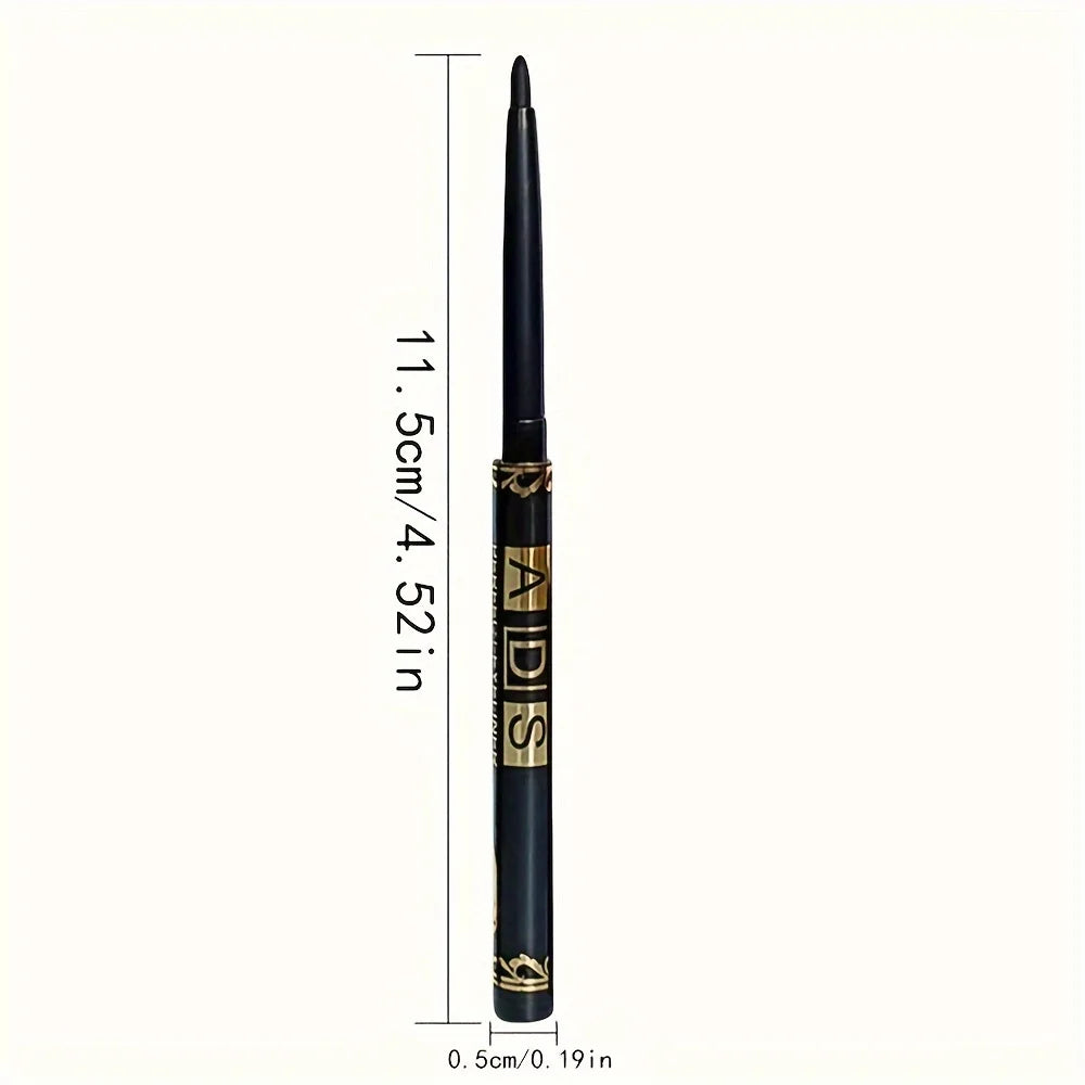 2pcs Black Eyeliner Pencils - Waterproof, Sweatproof, Smudge-Proof, Easy to Rotate for Perfect Eye Makeup